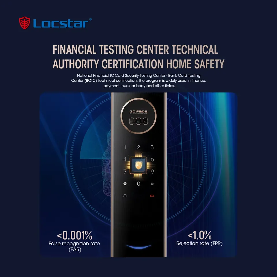 Locstar TTlock Face Scene Smart WiFi Digital Door Lock Code Card Smartphone Unlock Fingerprint Fully Automatic Smart Door Lock