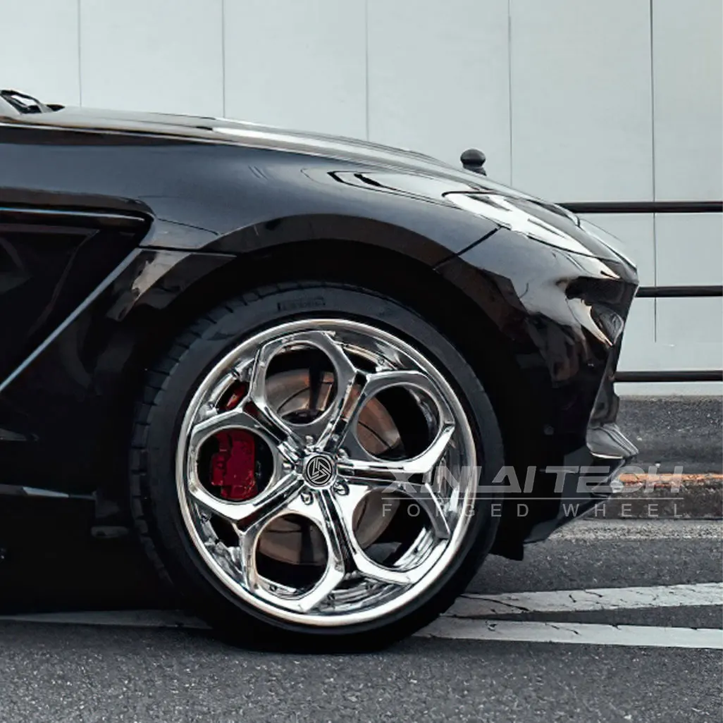 XL 2-Piece Deep Dish Concave Silver Polished Wheel Alloy Forged Wheels 5x114.3 5x120 5x112 Custom Forging Racing Car Wheel - Image 1