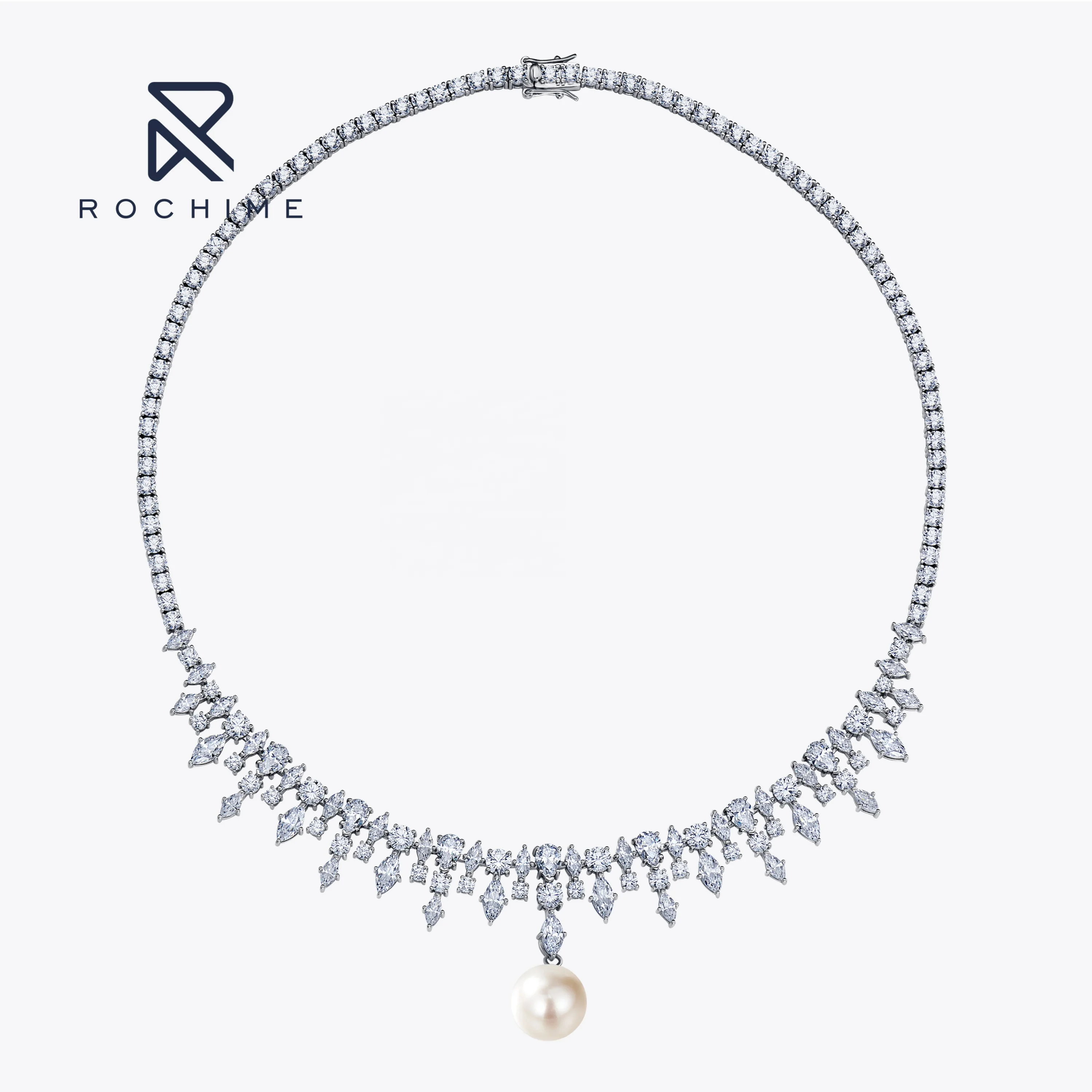 Rochime – collier de luxe en argent Sterling 925, trois façons de porter,  perles et diamants, zircone, bijoux fins à la mode pour dames