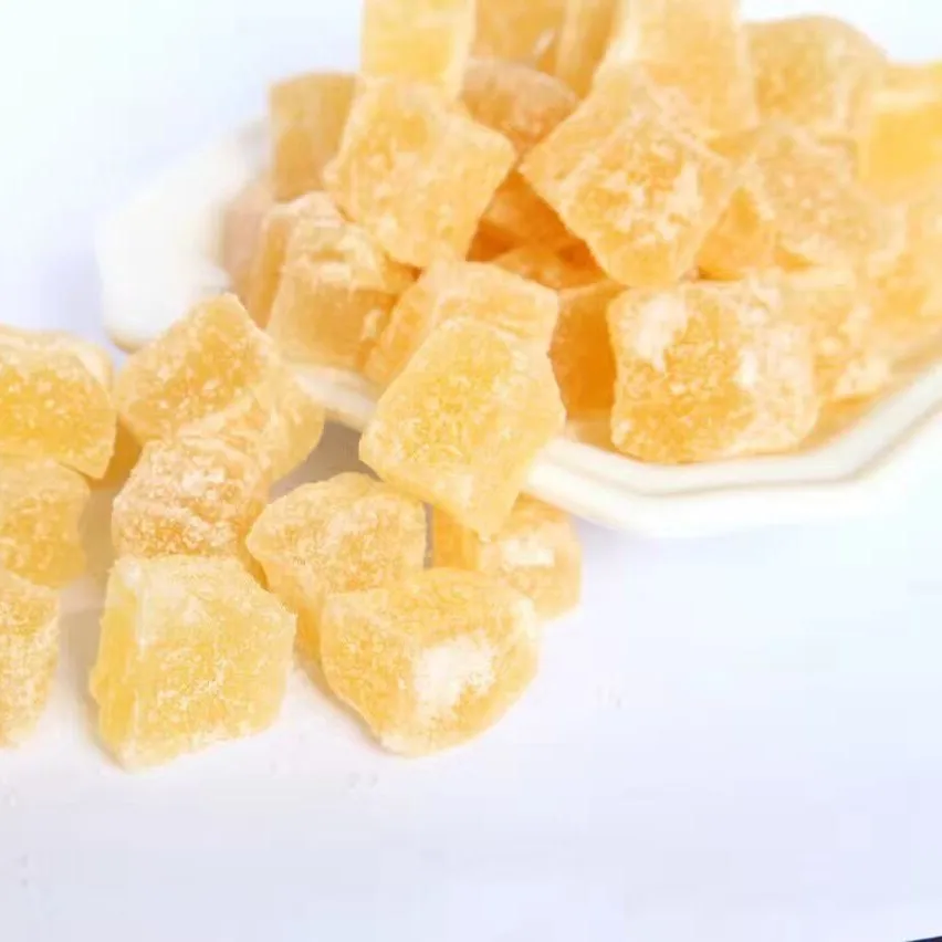 crystallized sugar ginger slices and sugar ginger cubes