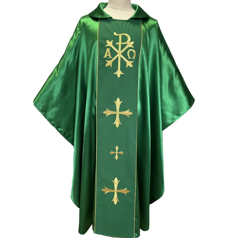 Белый атлас с перекрестной вышивкой, папа, священник, Chasuble