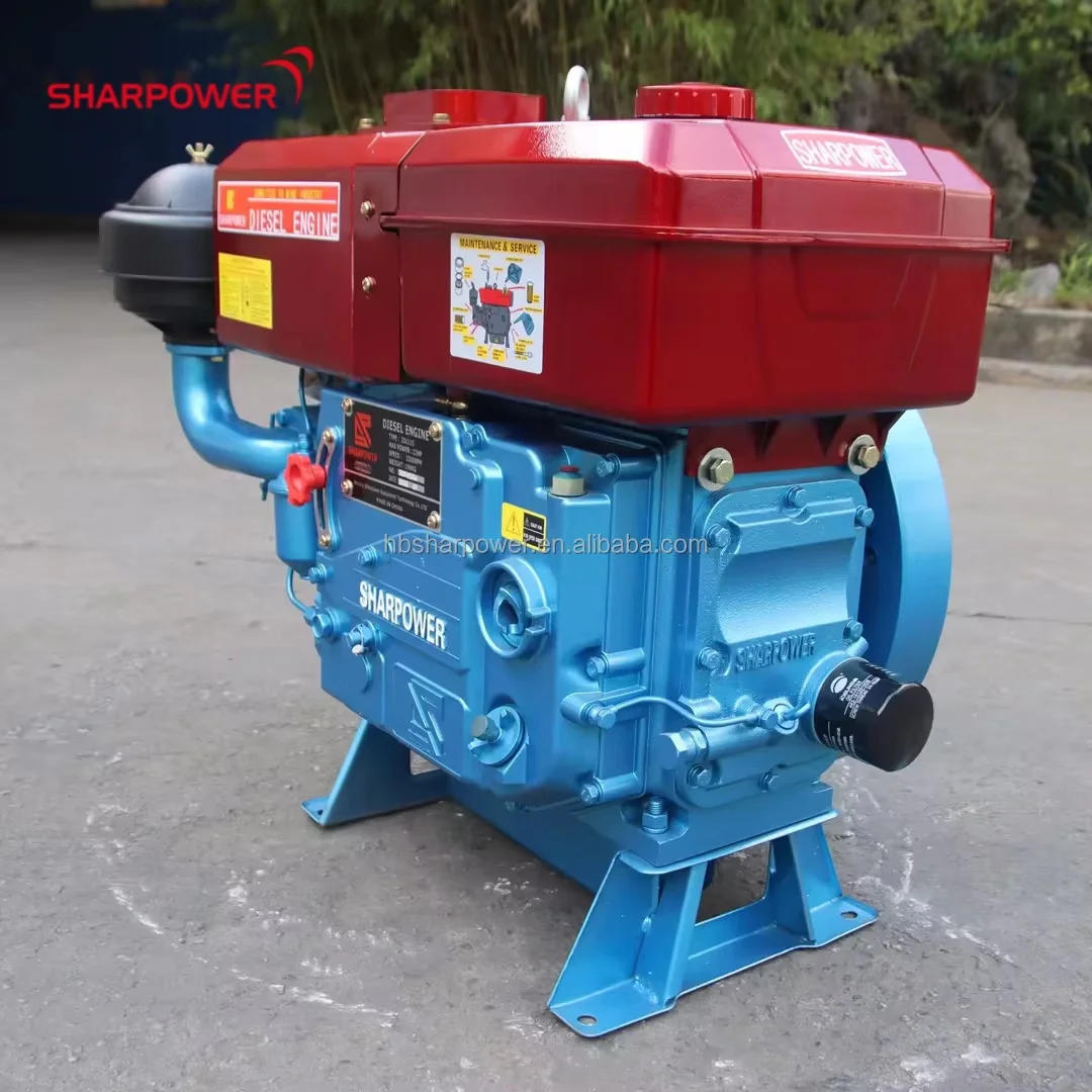 SHARPOWER Single Cylinder ZS1115 22HP 24HP Mining Diesel Engine Water-Cooled with Kick Start BRAND Model