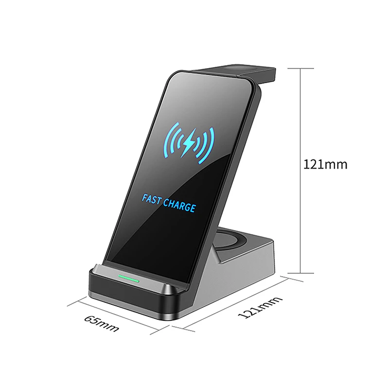 3 in 1  Wireless Charger Stand for iPhone 12 Pro Max for Apple Watch 10W Fast Wireless Charging Dock Station for Airpods