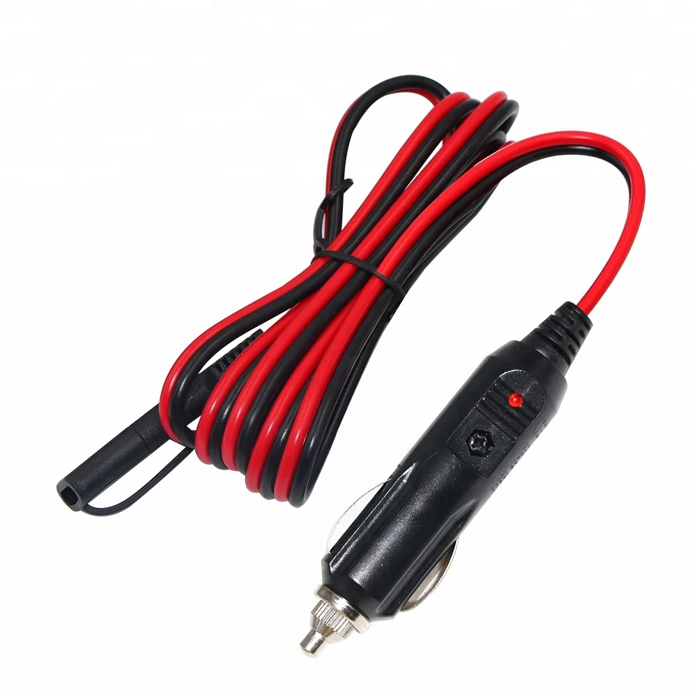 Cigarette Lighter Cord 12V Jack Car Charge Charger Led Red Display Cigar Socket Sae Cable Adapter 7