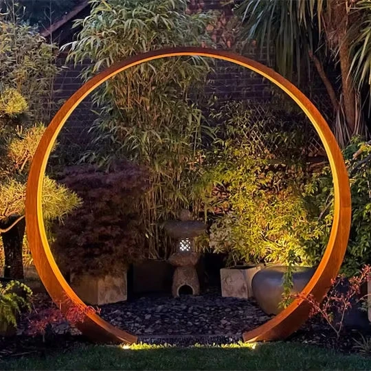 Outdoor Rustic Arch New Style Customized  Metal Corten Steel Sculpture Garden Decor Landscape