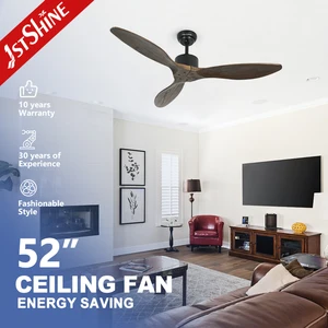 1stshine Ceiling Fan Natural Solid Wood 3 Blades Decorative DC Quiet Soft Wind Ceiling Fan for Bedroom