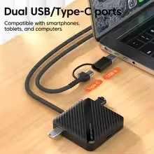 5 in 1 USB3.0 Reader Storage Box Adapter With USB/Type-C Cable Support 5Ports Read Simultaneously for SD/TF Card Storage Manager