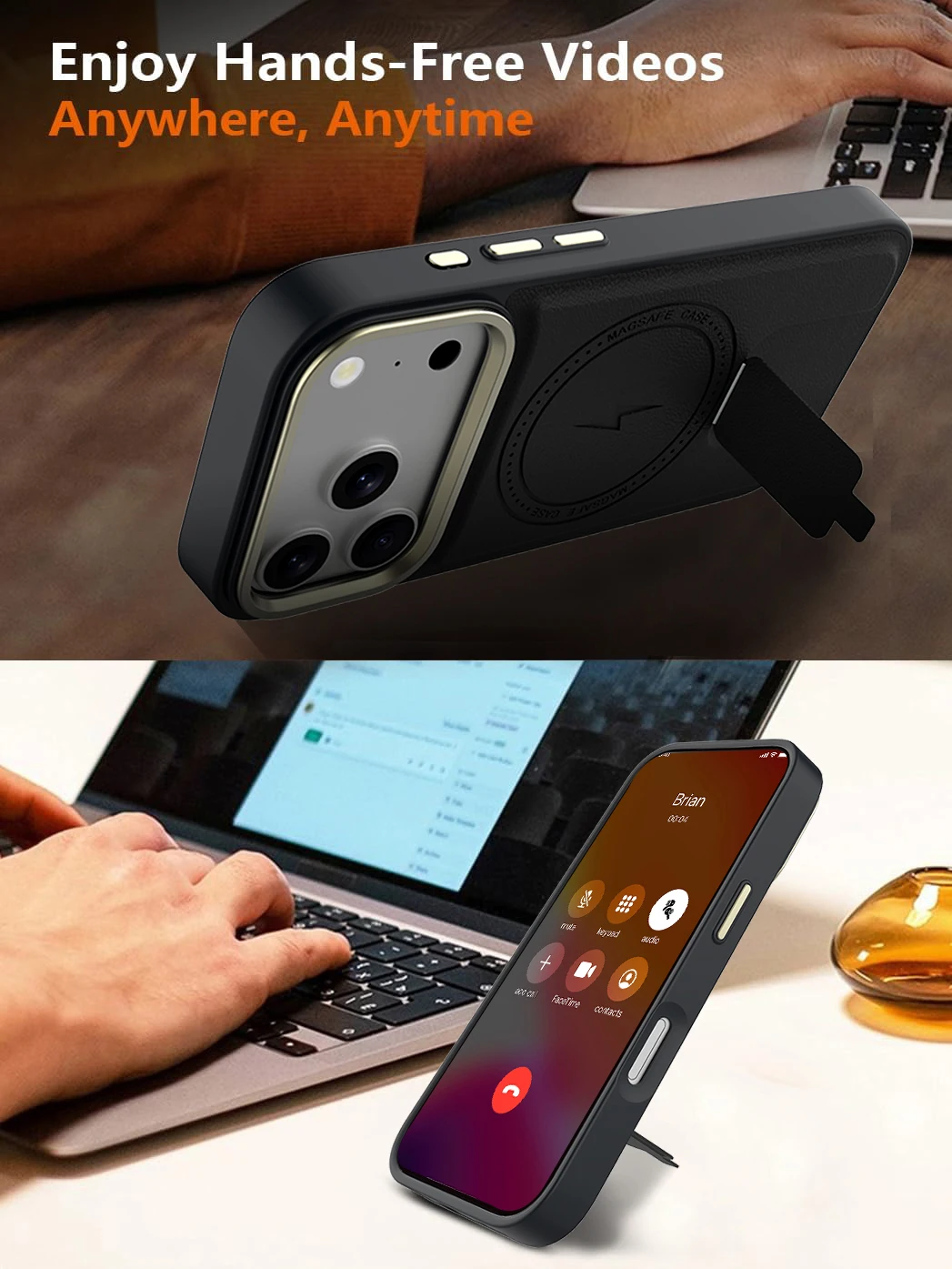 product premium quality pu leather phone case with foldable holder for iphone 17 16 15 14 13 12 pro max business laudtec oem odm-3