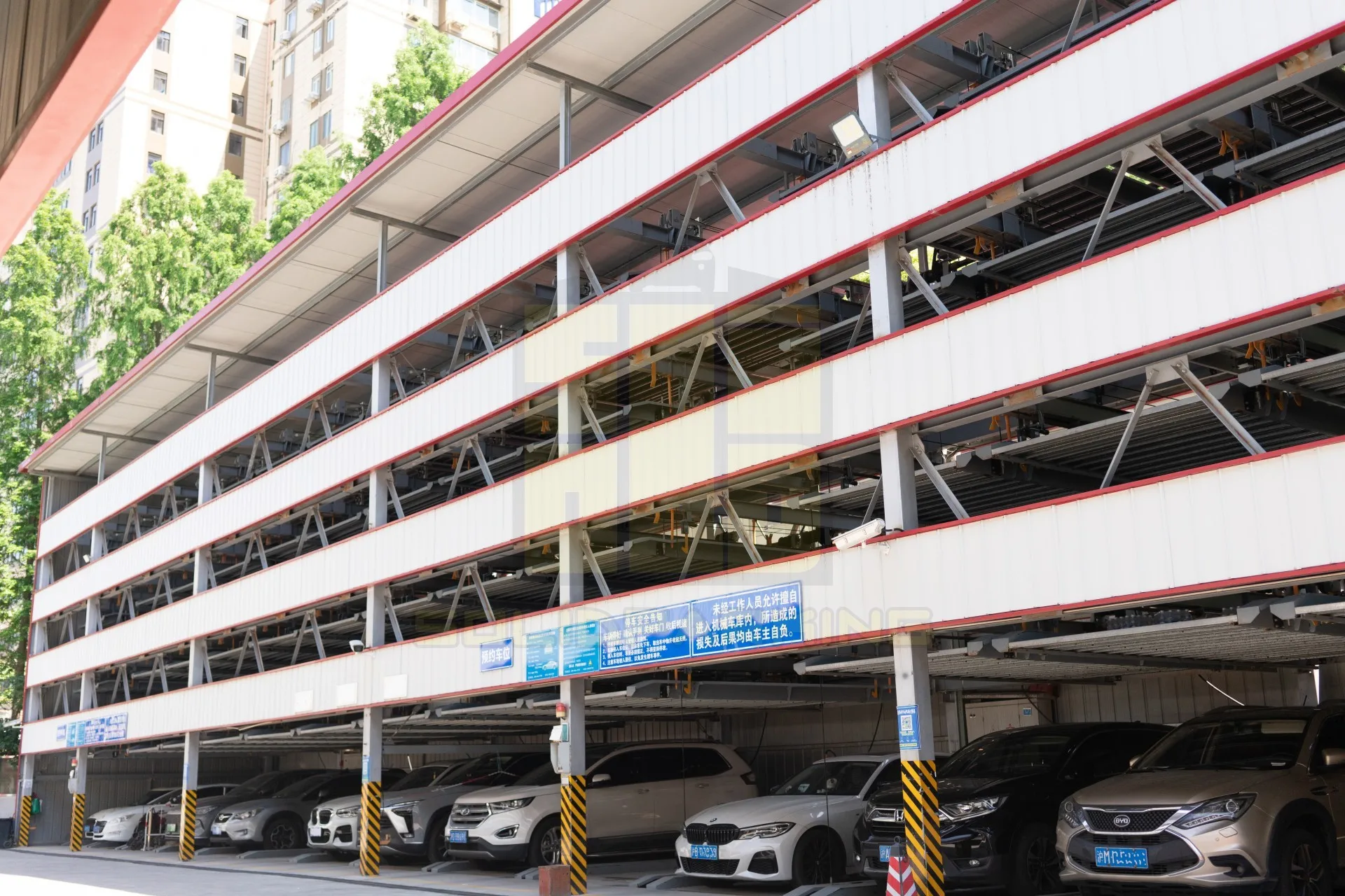 Low Price 2-Floor Four-Post Puzzle Parking System for Car Storage Project