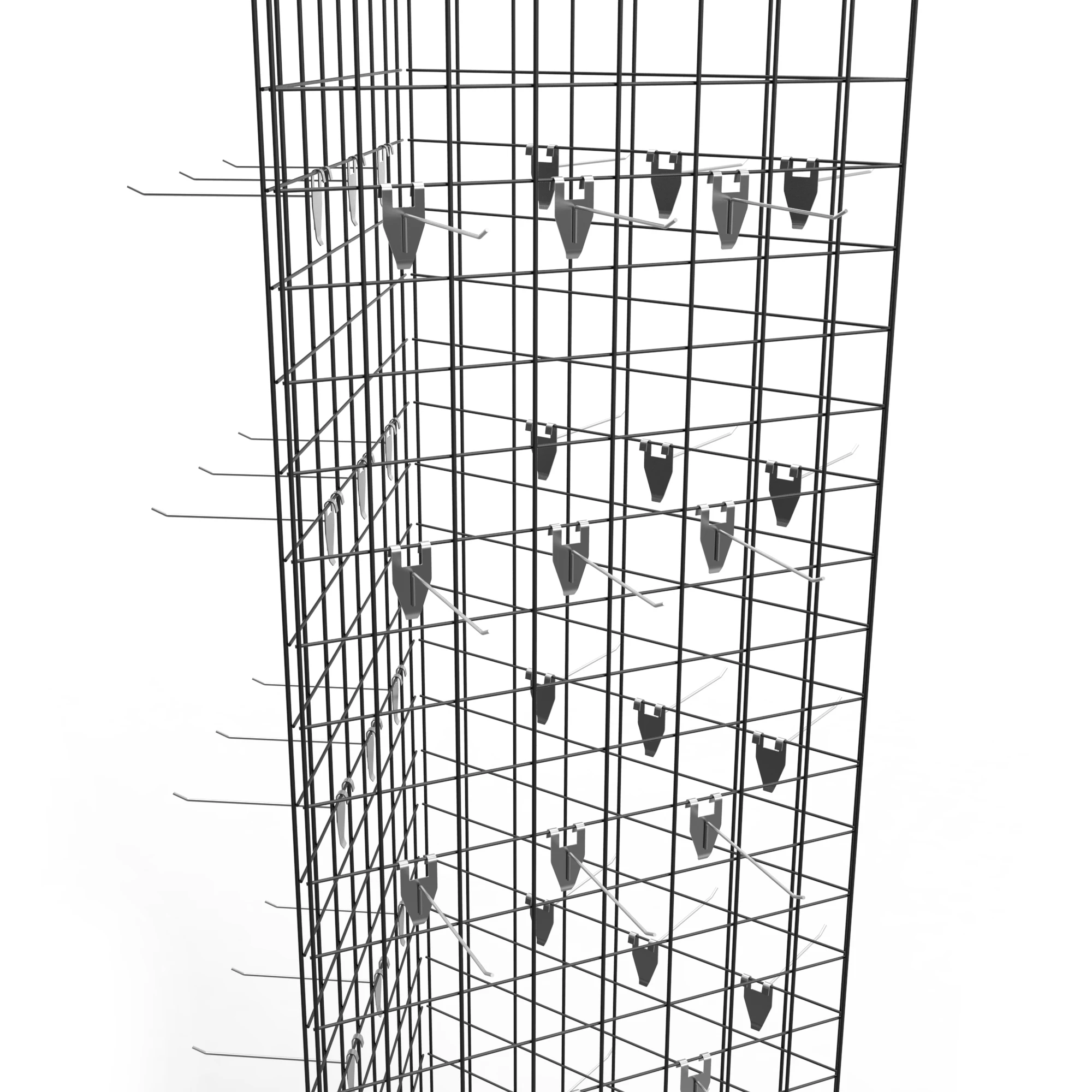 Custom Sign Triangle Grid Tower Mobile Display Stand Gridwall Display Rack  with Wheels