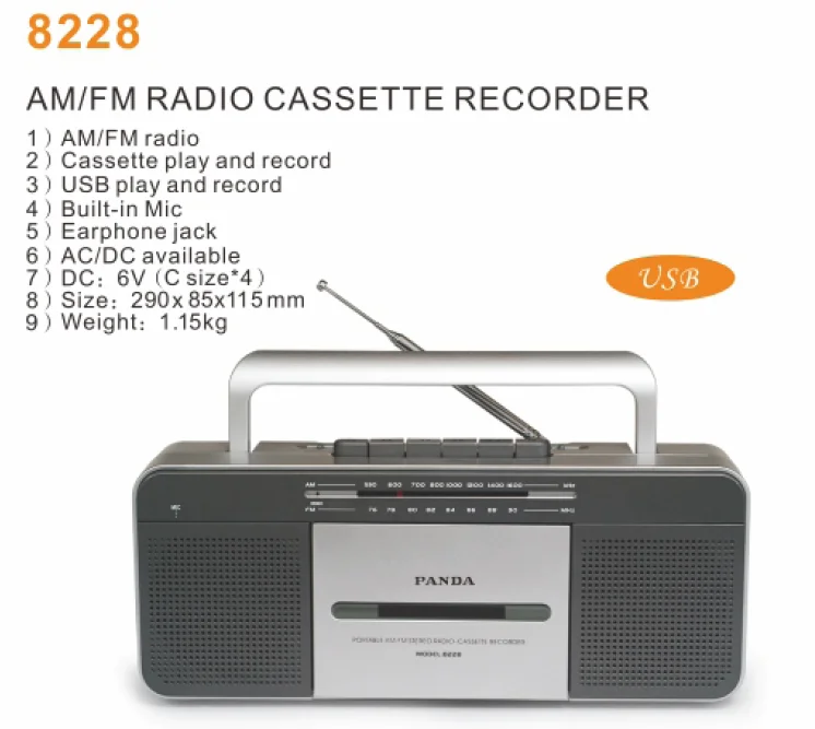 Wholesale Custom clear Cheap Old Classic Vintage Tape Recorder Audio Boombox Cassette Deck Portable Am Fm Radio Cassette Player