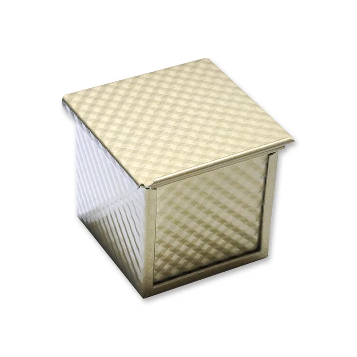 Best-Selling Food Grade Golden Square Shape Toast Mold Box Non-Stick Quadrate Bread Toaster Baking Dishes & Pans