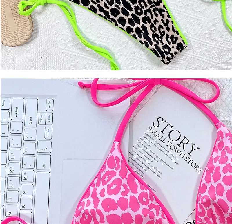 Wholesale Womens Two Piece Leopard Swimwear Custom Swimsuit Sexy