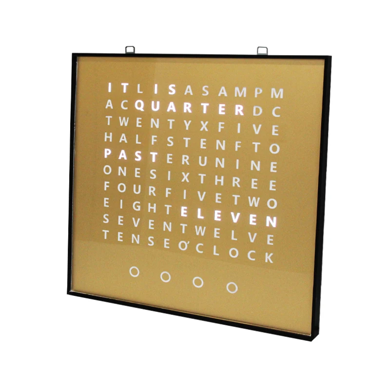CHEETIE CP37L New Product Large Greek Text Display LED Electronic Gold Word Clock in English Version