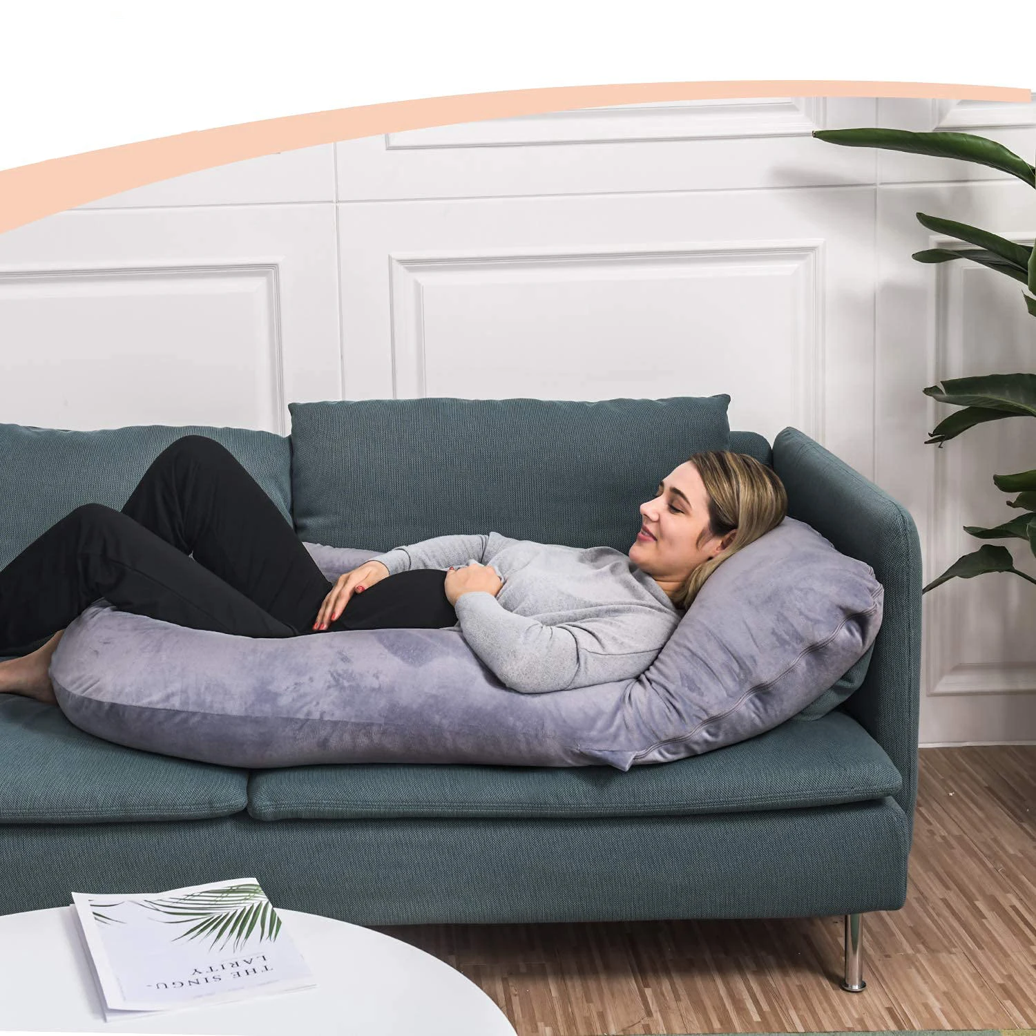 Custom Blue Reading Pillow Soft Suede Back Lumbar Support Pillow Kid