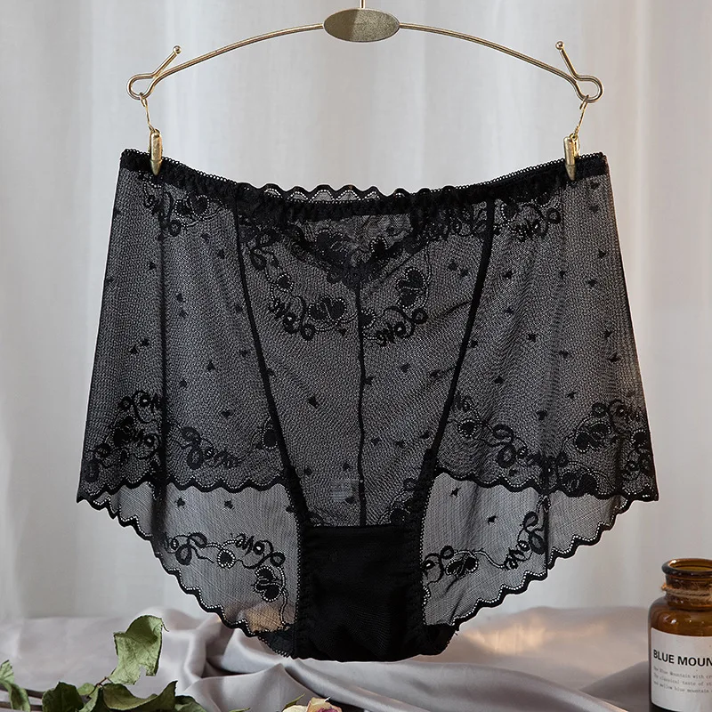 Size XL Women Nylon Lacy Panties Vintage Style Soft Briefs Underwear Lace Cloth - Foto 11
