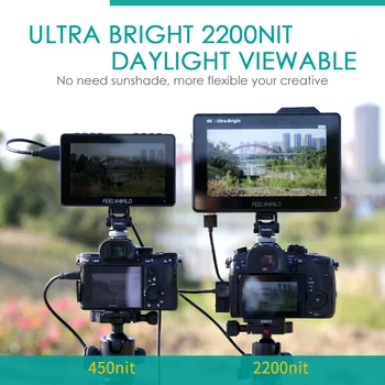 FEELWORLD LUT7SPRO 7" 2200nits 3D LUT TouchScreen SDI Camera Monitor F970 Battery Plate for Wireless Transmitter detail image