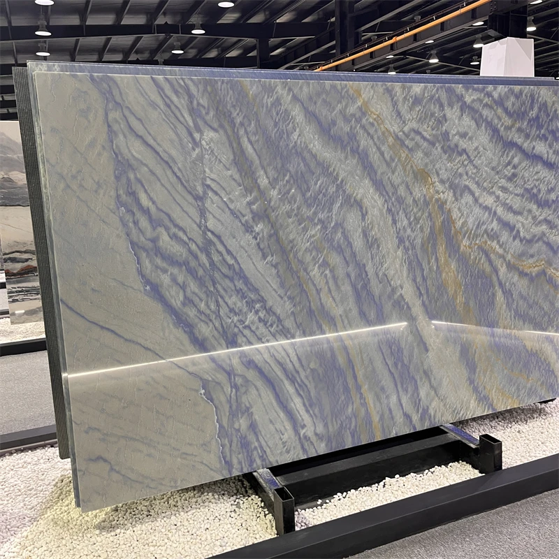 product luxury brazil azul macaubas quartzite slabs for interior background wall design high quality blue quartzite stone countertop-2