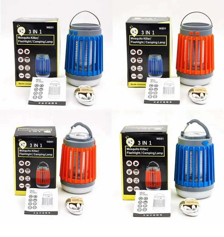 
 Портативная уличная ловушка для насекомых, ловушка для комаров, перезаряжаемая ловушка для насекомых со светодиодной солнечной подсветкой для кемпинга  