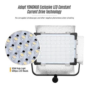 Yongnuo YN6000 Bi-Color LED Panel 3200-5600K With Soft Box & Bracket 600 Light detail image