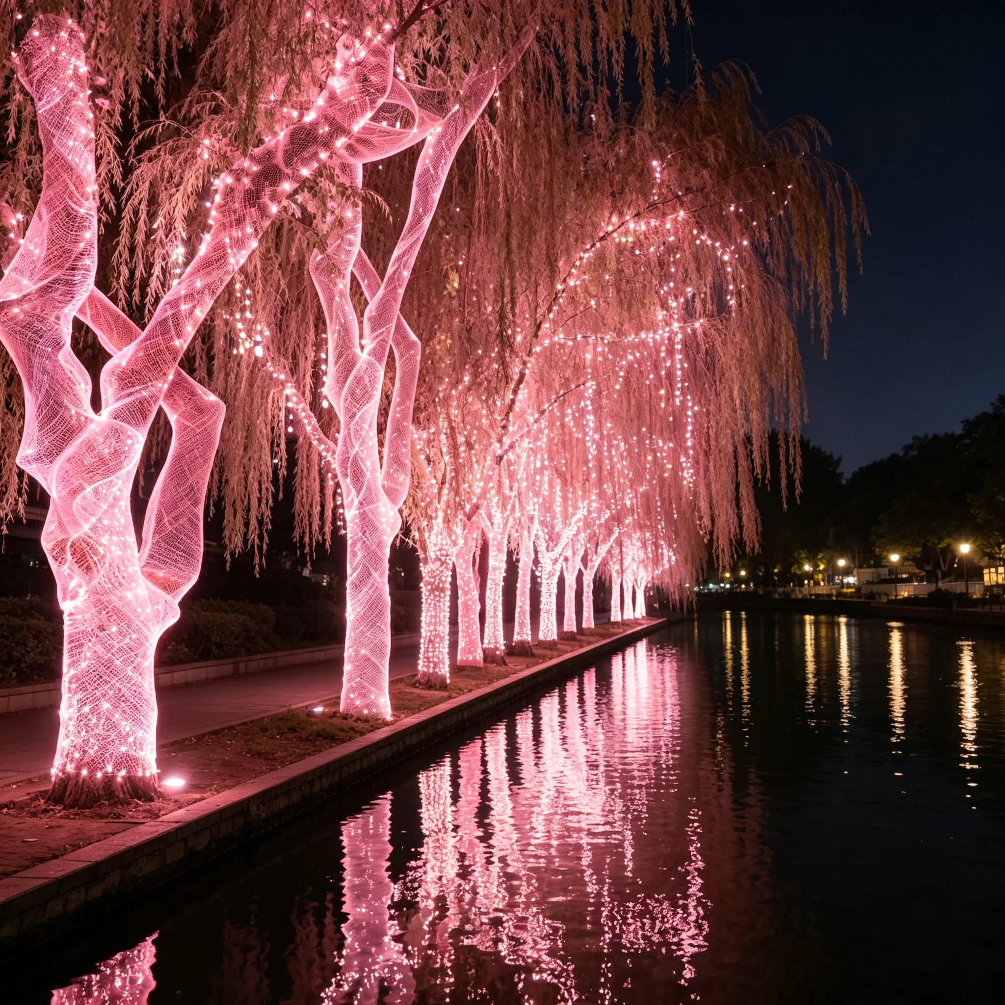Outdoor Waterproof LED Fiber Optic Tree Lamp - RGB Decorative