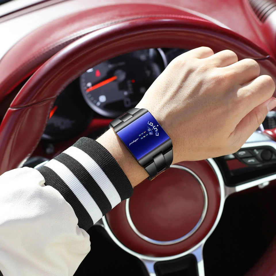 Poedagar 857 High Quality Square Dial Design Stainless Steel Band Watch for Men High-End Waterproof Quartz Movement Wristwatch