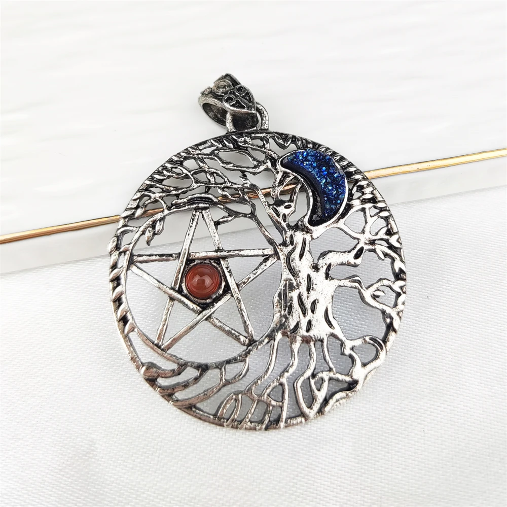 Wholesale Mixed Color Druzy Crescent Moon Red jasper Star Jewelry