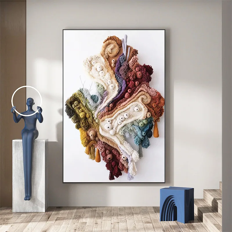 Modern Coral Reef 3D Mixed Media Wall Art - Framed Tapestries for
