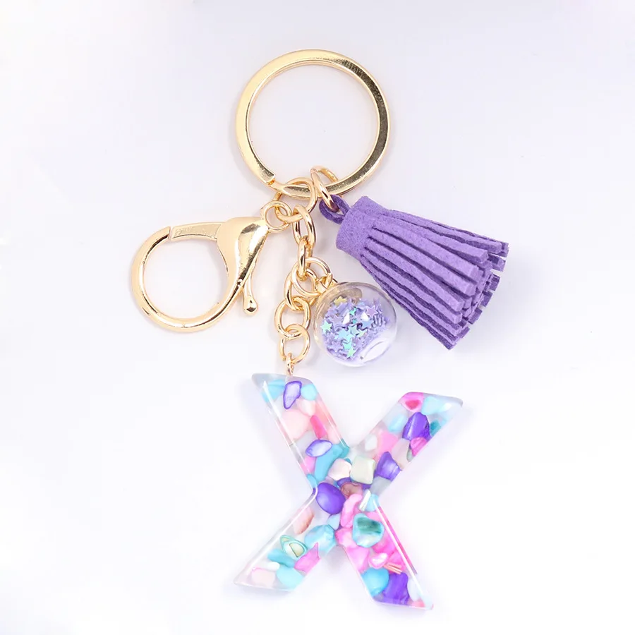 Cute Initial Keychain A-z Letter Sparkly Glitter Key Chain Premium Bag  Charm Keychain Accessories (a,2pcs)