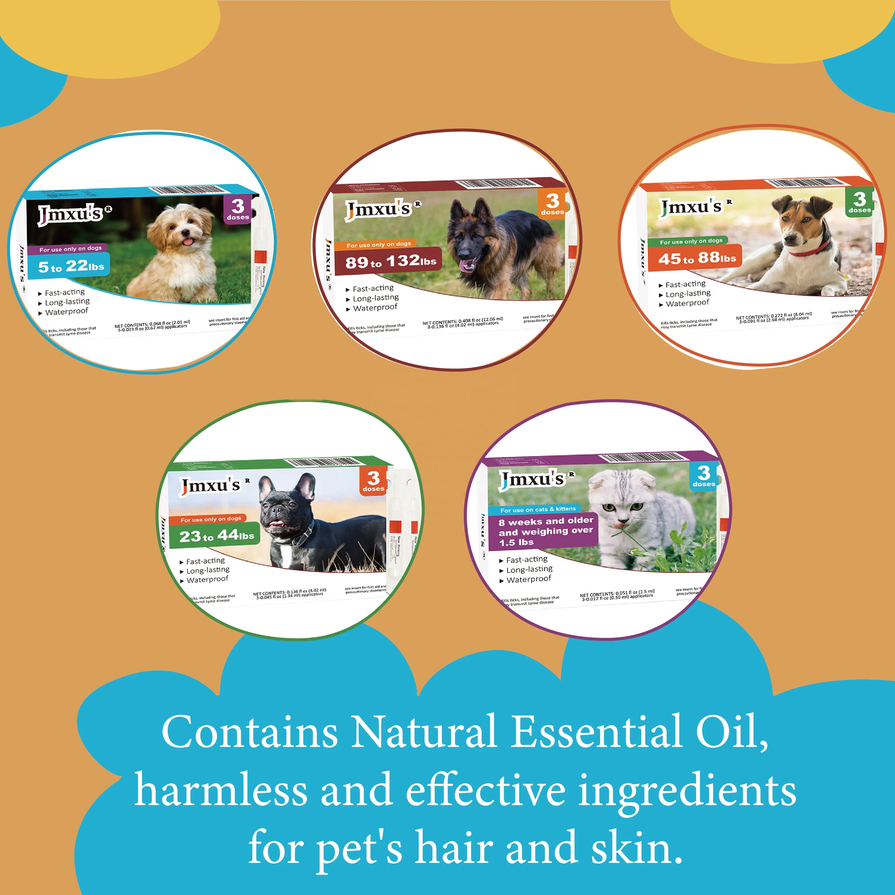 Economical 3pack Flea Drops,Water Resistant Flea Drops,Protects Against Ticks,Fleas