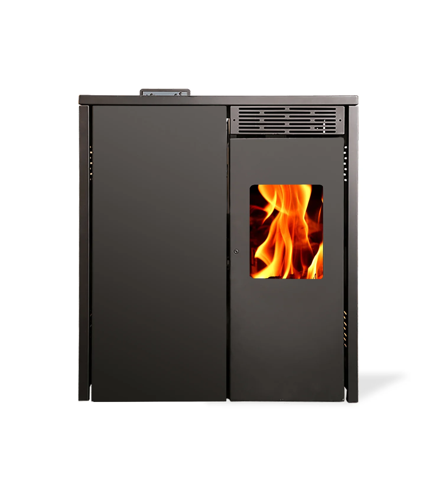 Modern Black Indoor Wood Fireplace Pellet Stove Room Heater Fire