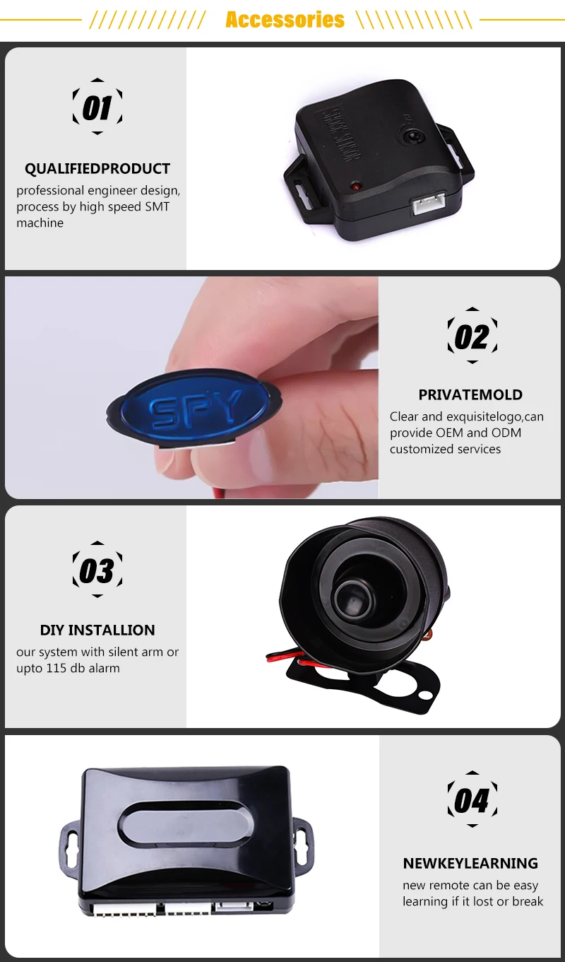 Spy Hot Selling One Way Octopus Car Alarm System Alarms With Smart