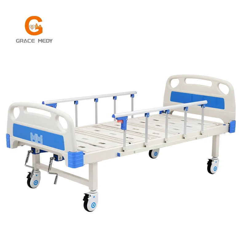 2-Function Manual Hospital Bed Accessories Plastic Adjustable Medical Bed for Home Care With 2 Crank Mechanisms