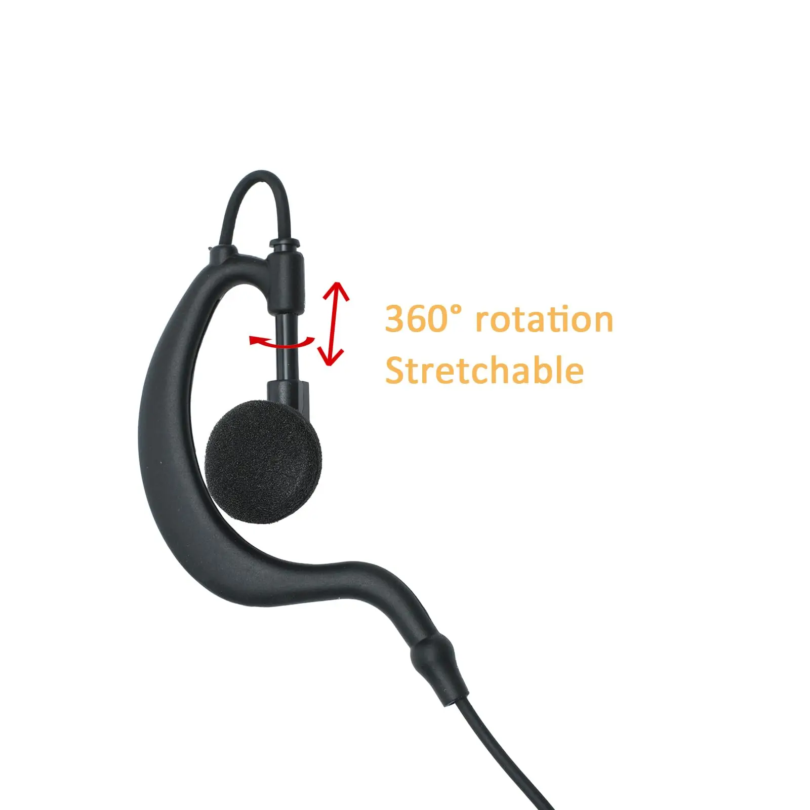 G Shape Adjustable Earhook Handfree Earpiece With PTT Clip for Hytera AP510 AP580 BP510 BP560 Walkie Talkie Earphone Accessories