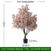 Rosa e Bianco 7,2 ft con Vaso Zavorrato