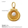 Scallop Shell with Pearl Charm