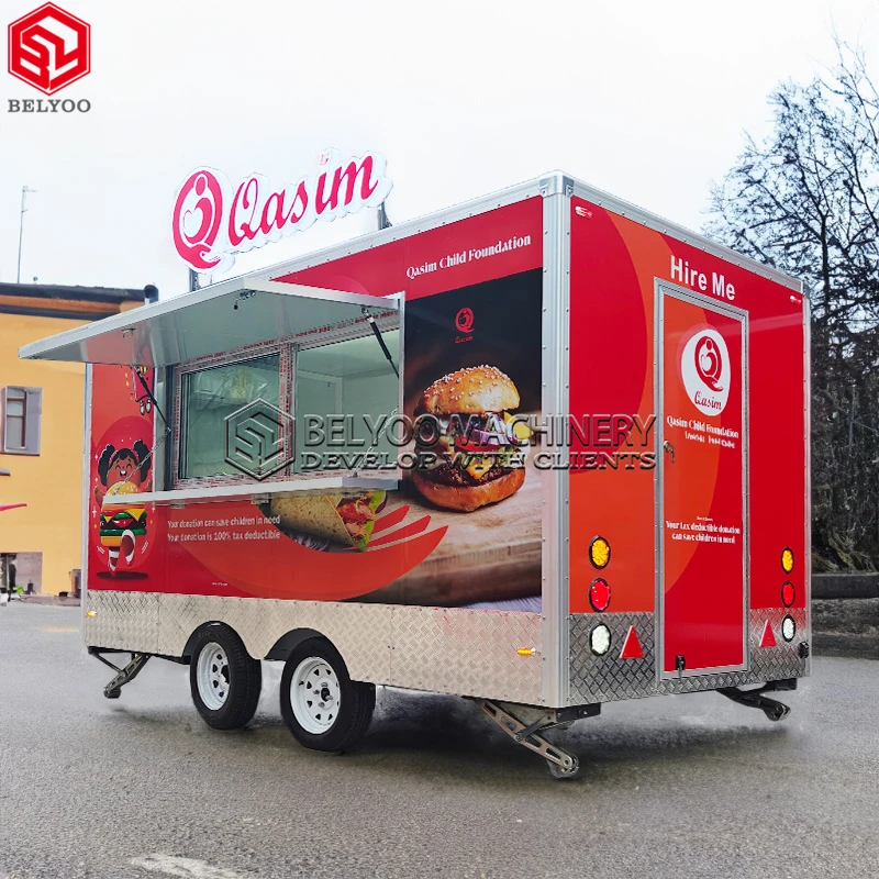 Mobile Ice Cream Concession Unit With Smoothie Bar and Cold Storage Full Kitchen Equipment Food Truck for Sale