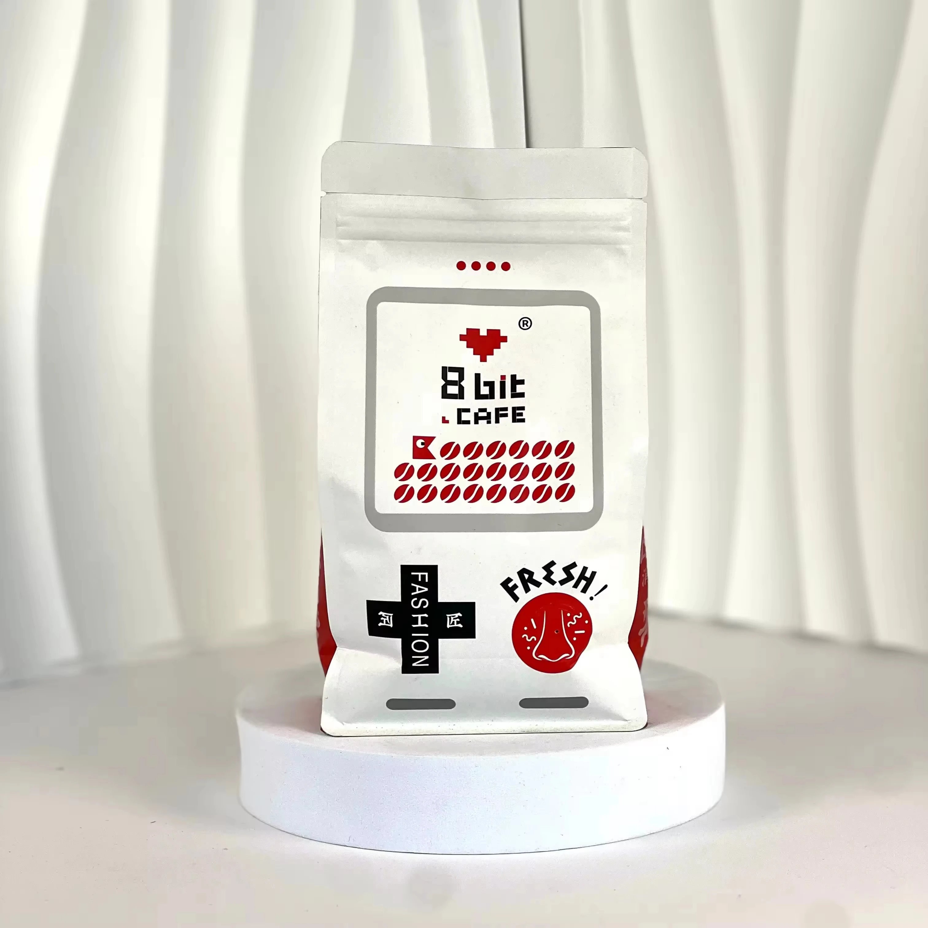 Custom Printed Eco-friendly Flat Bottom Metal Foil Coffee Bag Personalized Coffee Bag Coffee Packaging Bags