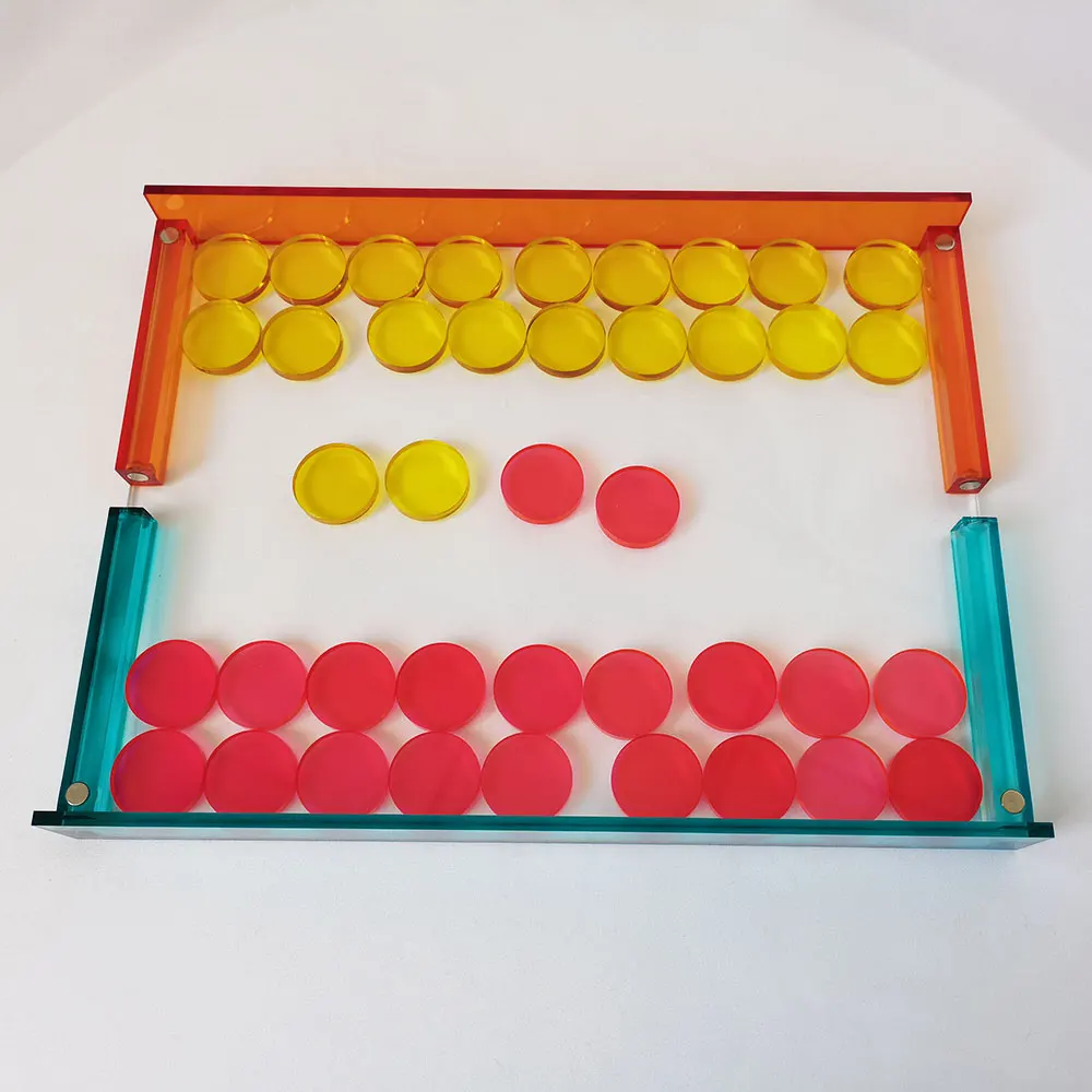 Akrylowa gra Connect 4 z rzędu z futerałem i monetami
