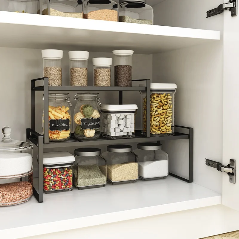 Kitchen Countertop Organizer, Cupboard Stand Spice Rack, Cabinet Pantry  Shelves, Organization and Storage for Bathroom Bedroom Office, Space Saving