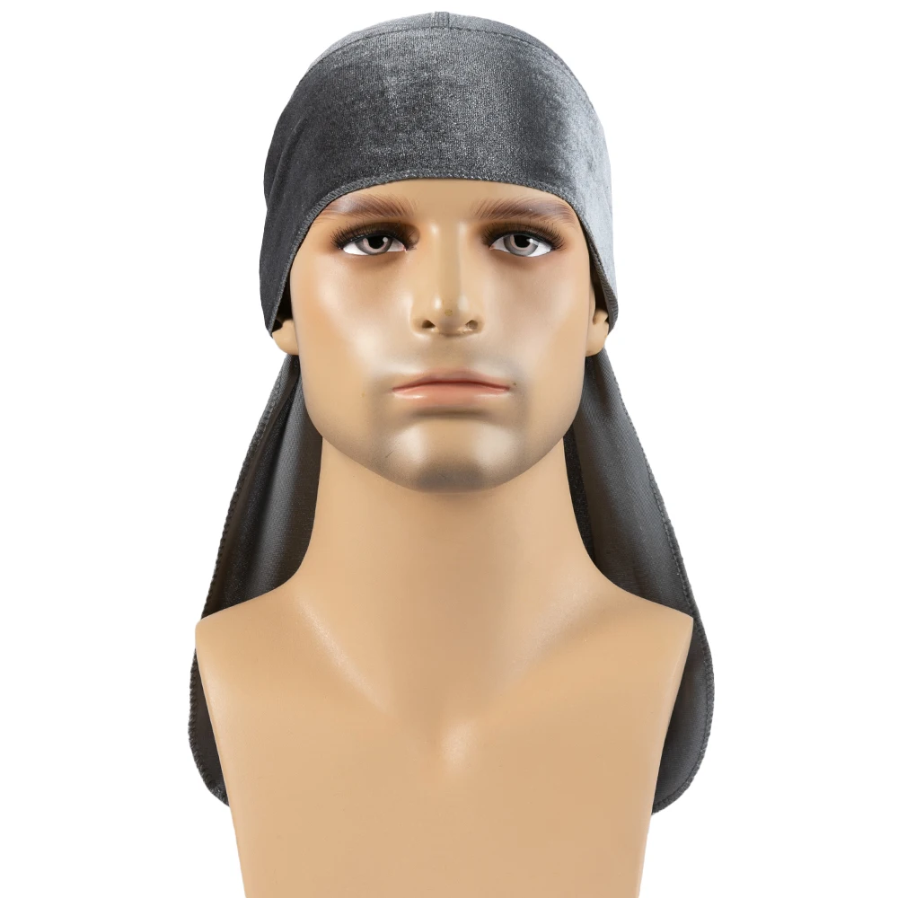 Wholesale Velvet Durags For Men Long Tail Doo Rag Velvet Men Du Rag