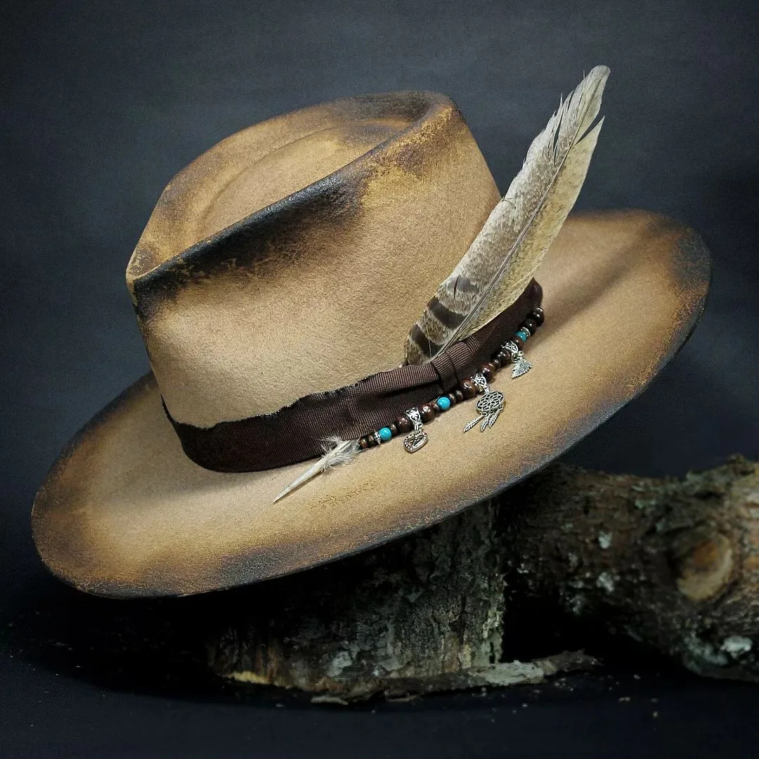 High Quality 100% Wool Felt Gangster Hunting Hat Wide Brim Fedora Hats for  Mens Women 100% Wool Felt Fedora Hats