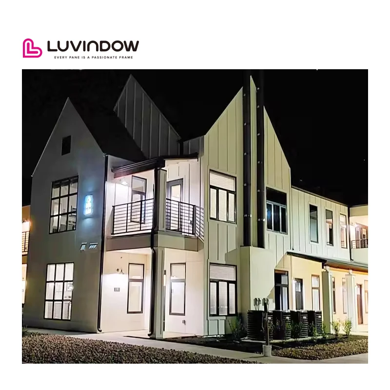 Luvindow Custom Made Double Glazed Casement Tile Turn Windows for Hotels Modern Hanging Curtains-Texas Project Commercial Case