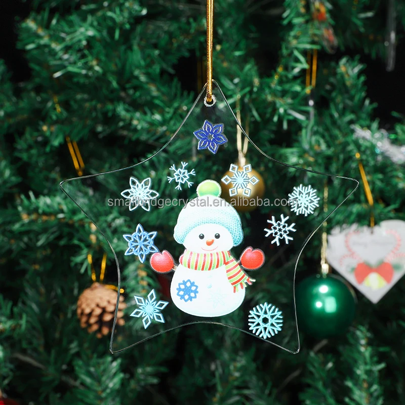 Xmas Tree Decoration Crystal Pendants Shinning Crystals personalized Glass Pendant supplier