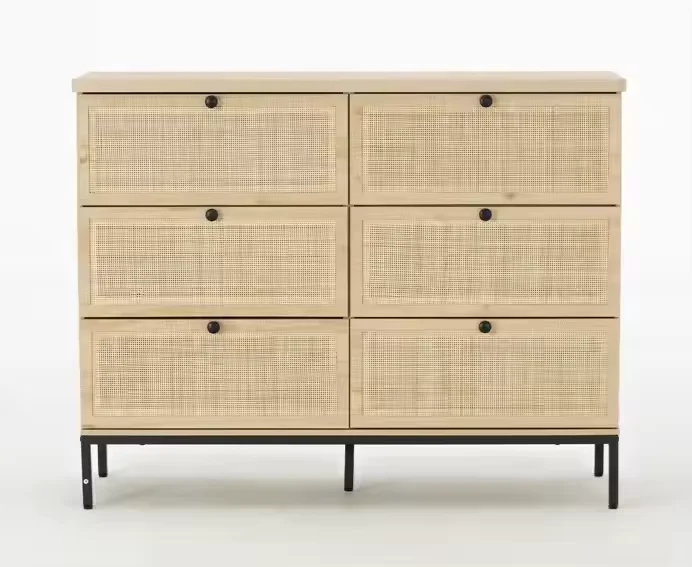 Six-drawer Storage Cabinet Sideboard Living Room Furniture Panel Furniture Dining Room PB Melamine