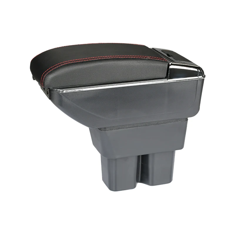 Tiypeor Car Storage Case Black PU Leather Central Container Armrest Box Center Console Organizer