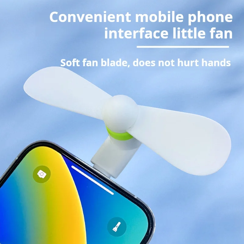 Custom Logo Handheld Outdoor Android Portable USB Type C Fast Cooling Travel Mini Fan for Cell Phones