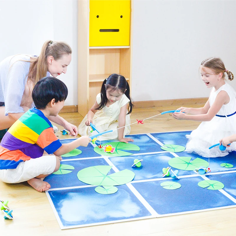 30cm Sensory Dynamic Glitter Liquid Flooring School Classroom Clear Plastic Liquid Floor Kindergarten Tiles