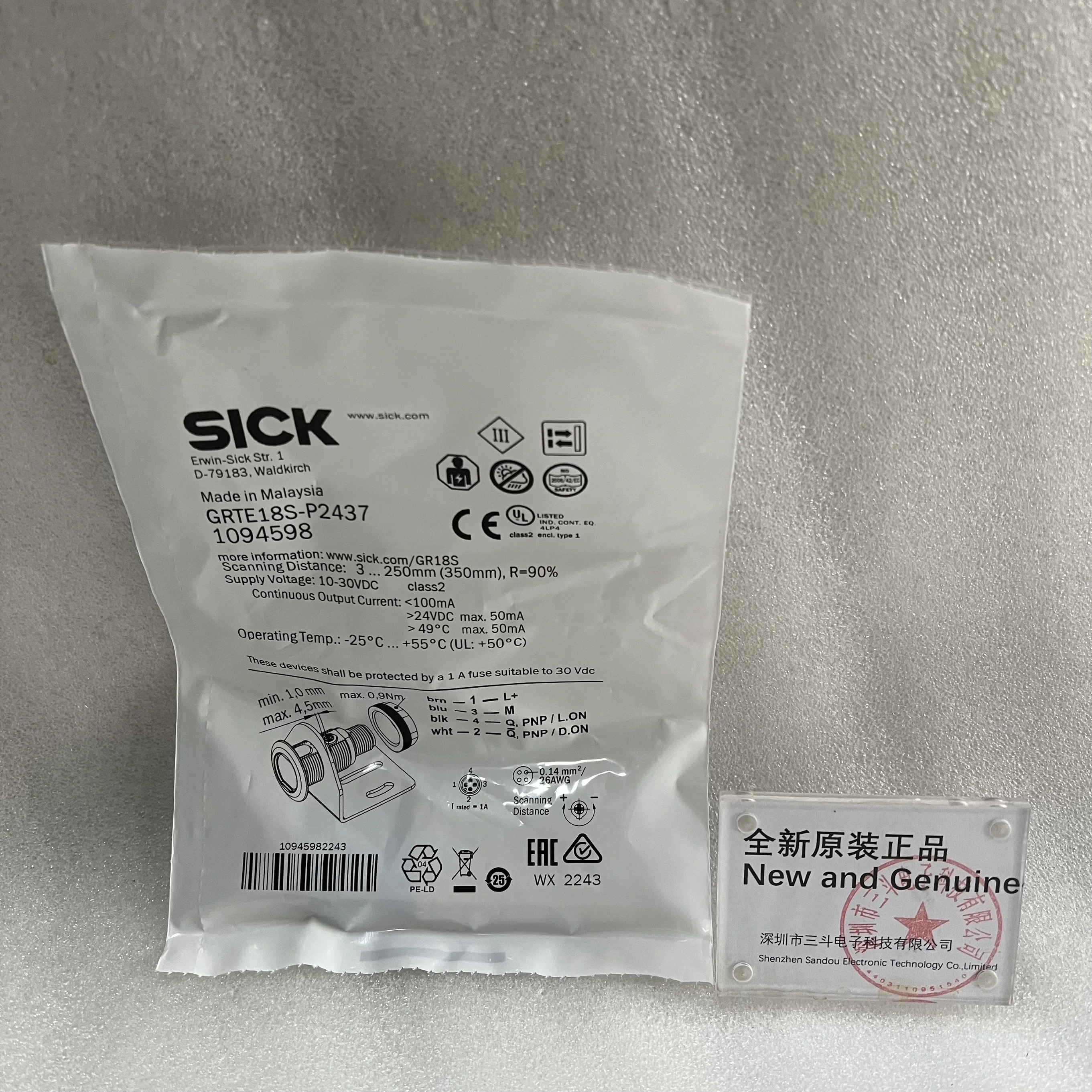 SICK Photoelectric Sensor GRTE18S-P2437