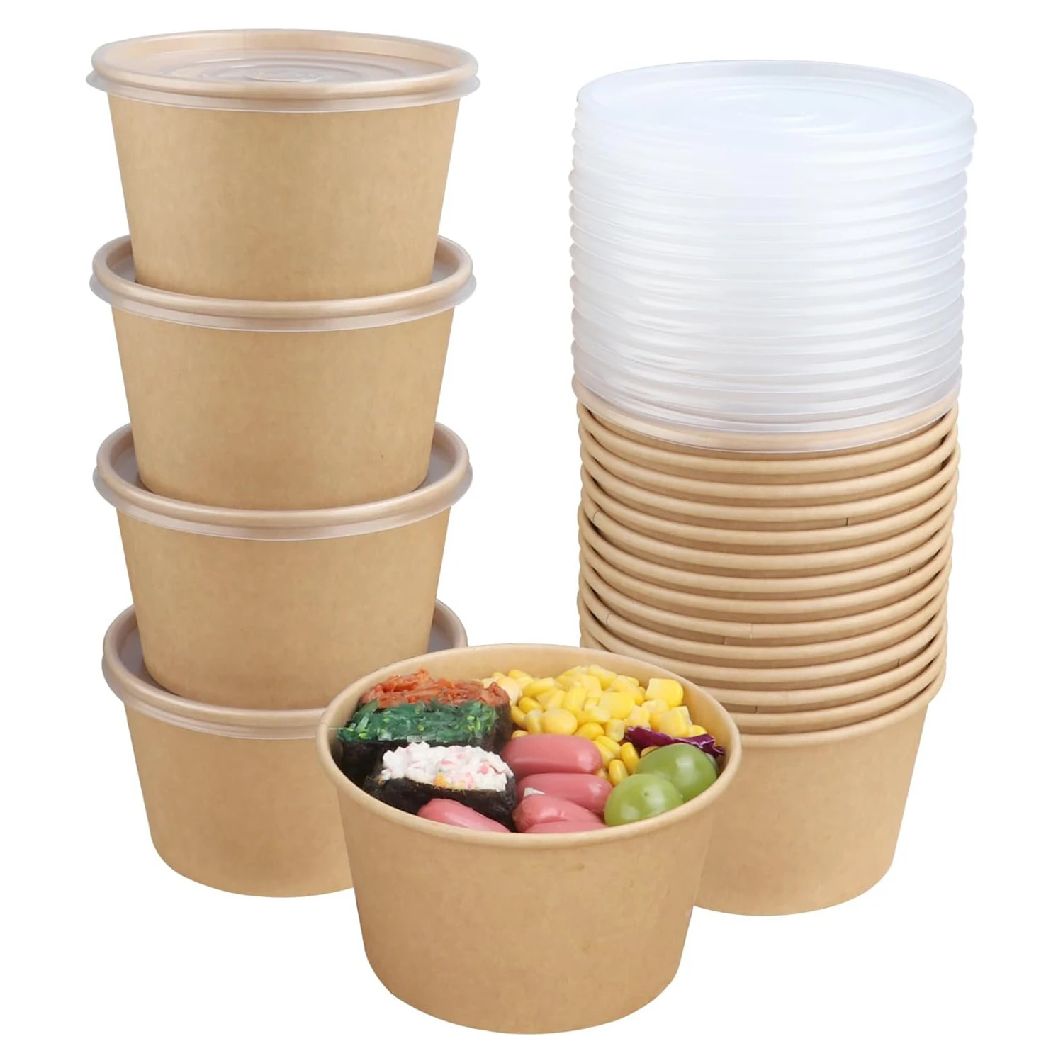 Disposable Paper Bowl for Noodle Rice Milk Cookware Thickened Water Resistant Takeaway Meal Prep Soup Tub Catering Box